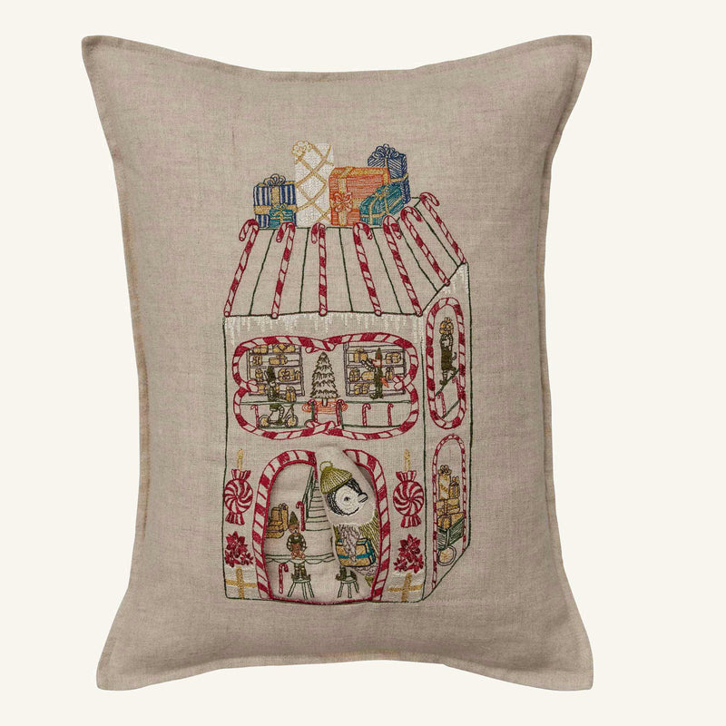 North Pole Toy Workshop Pocket Pillow