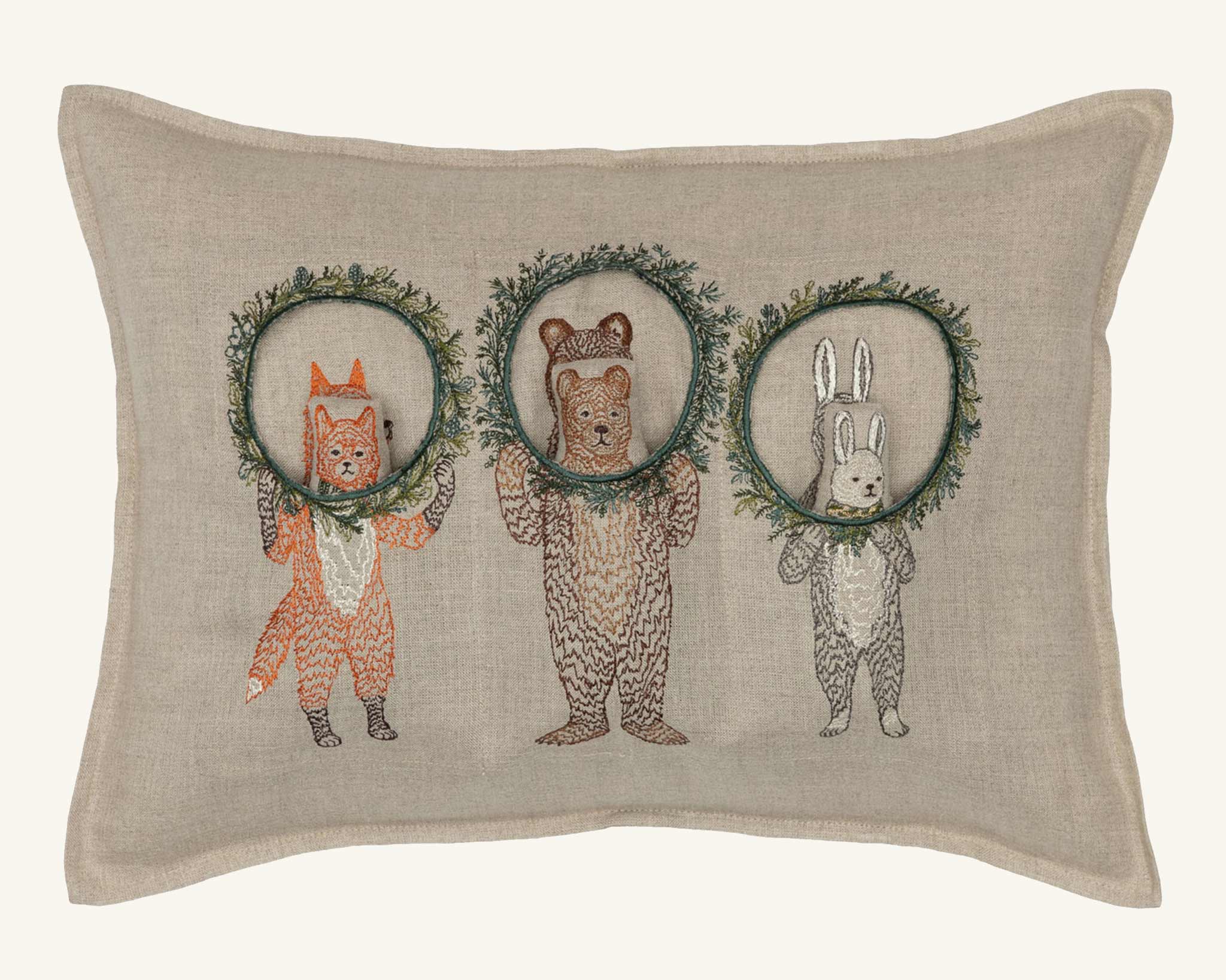 Christmas Wreath Trio Pocket Pillow