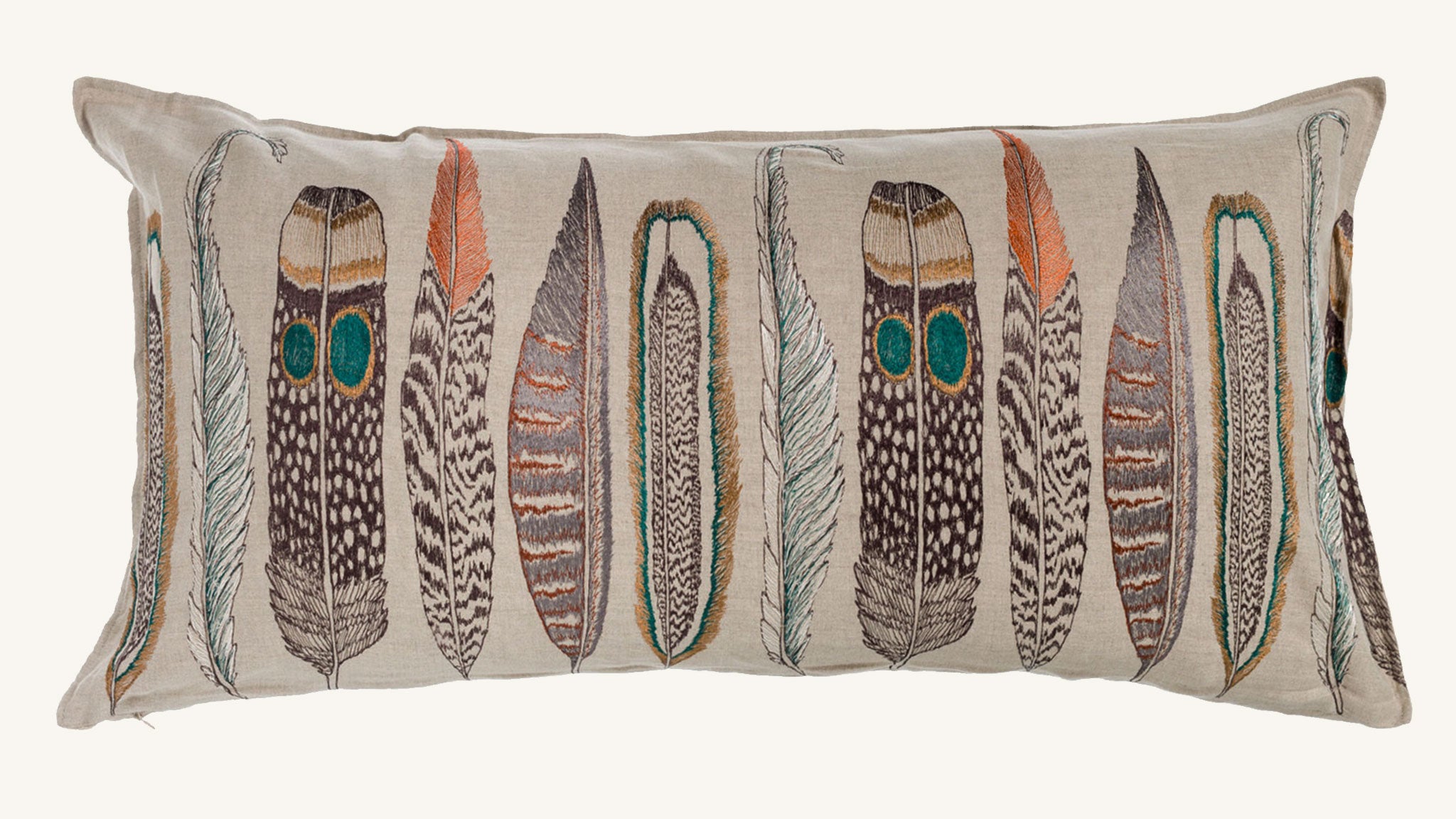 Large Feathers Lumbar | Coral & Tusk