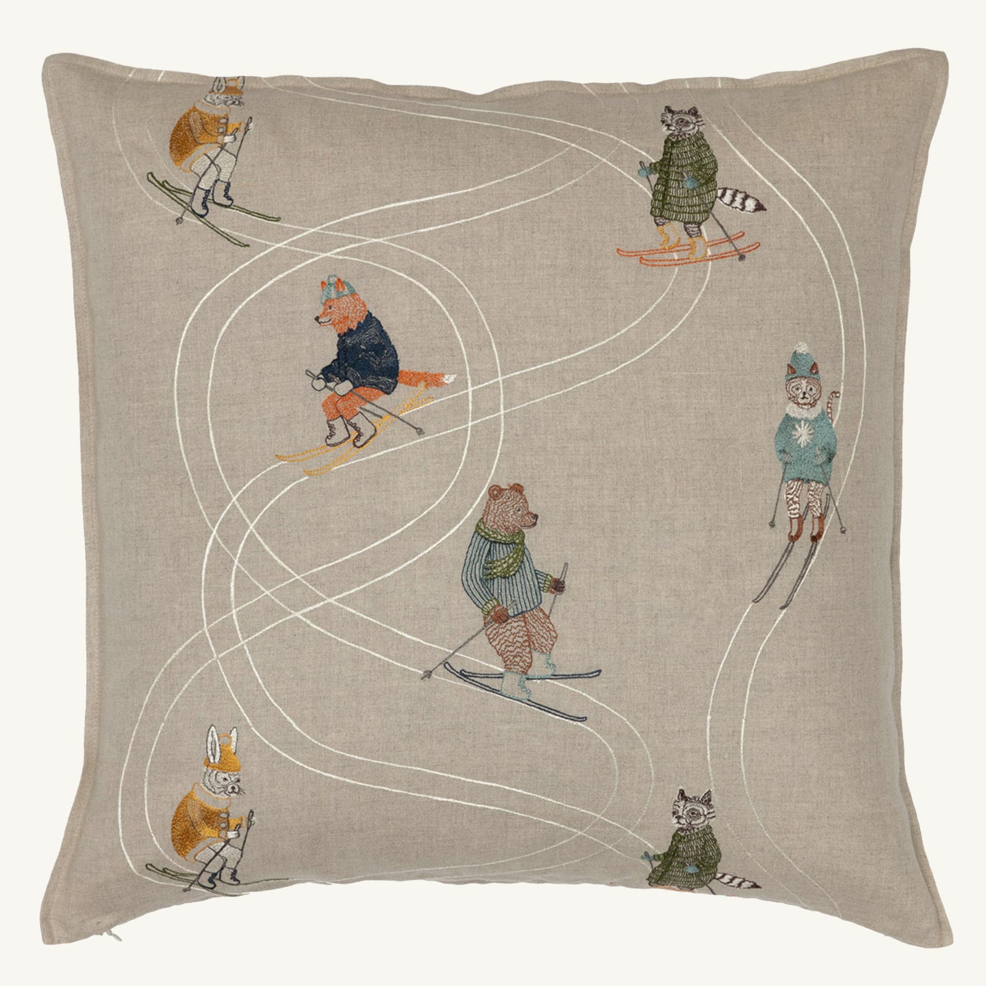 Downhill Skiers Pillow