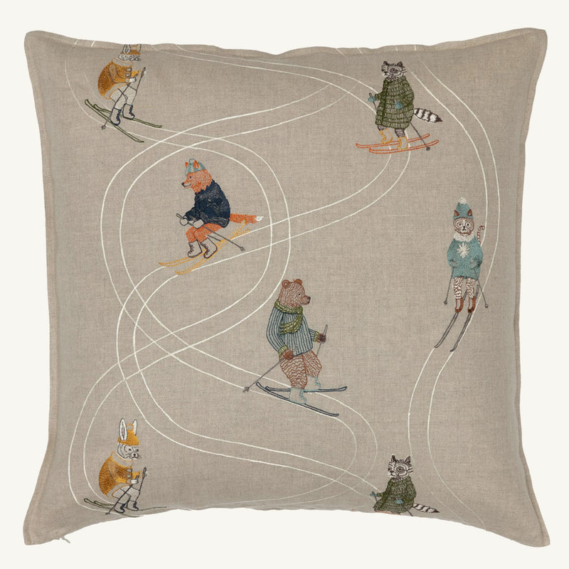 Downhill Skiers Pillow