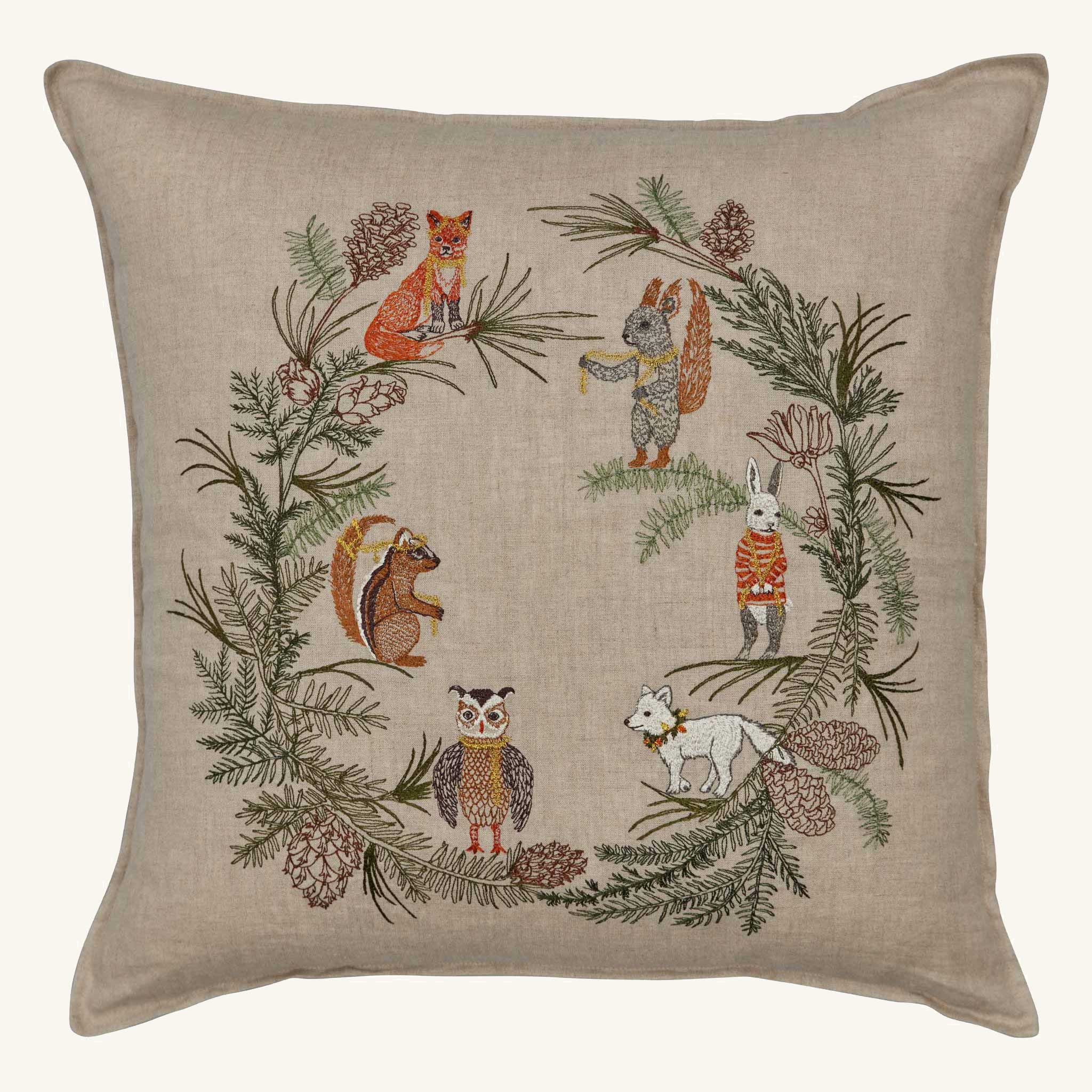 Tree Trimmers Wreath Pillow