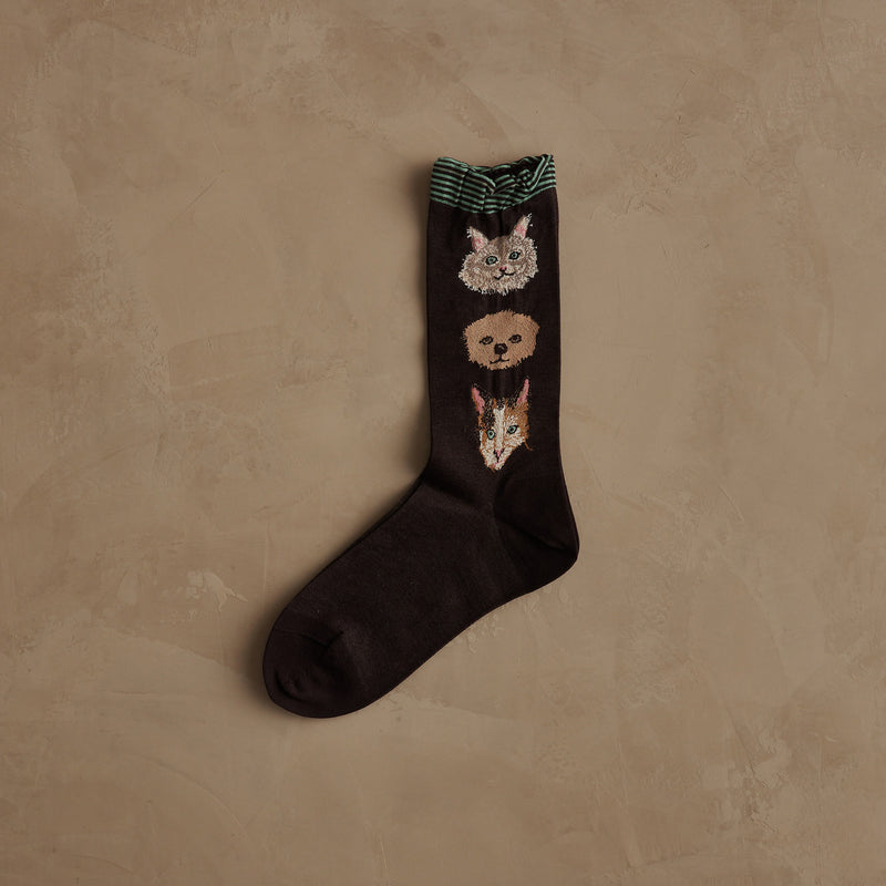 Coral & Tusk x Antipast Cats and Dogs Brown Socks