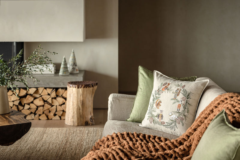 Tree Trimmers Wreath Pillow