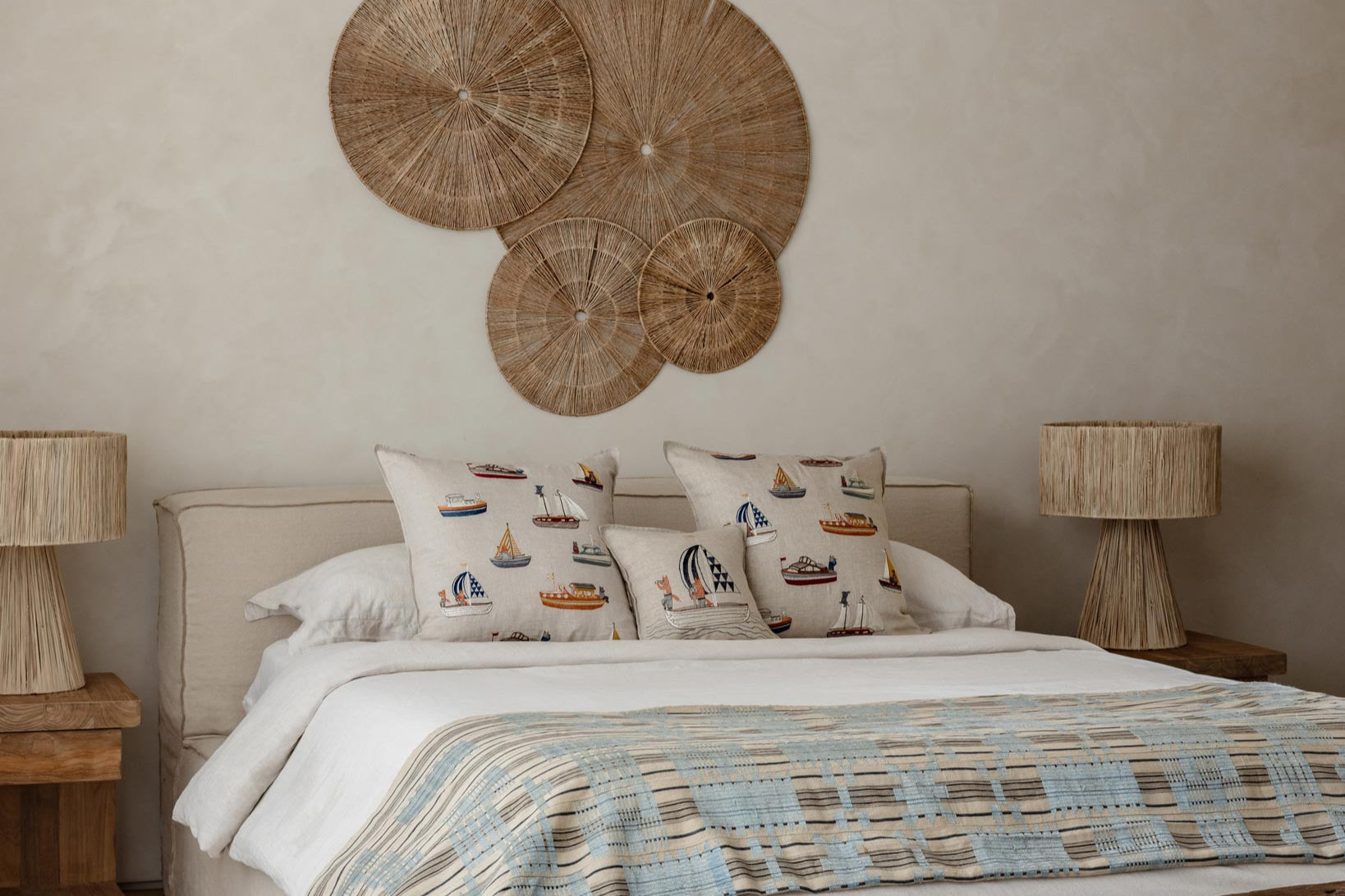 Boats Pattern Pillow | Coral & Tusk