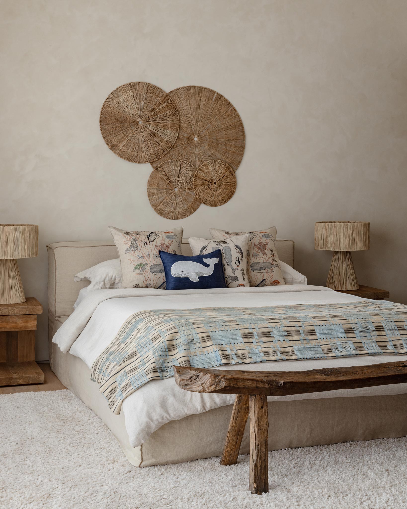 Whale Appliqué Pillow