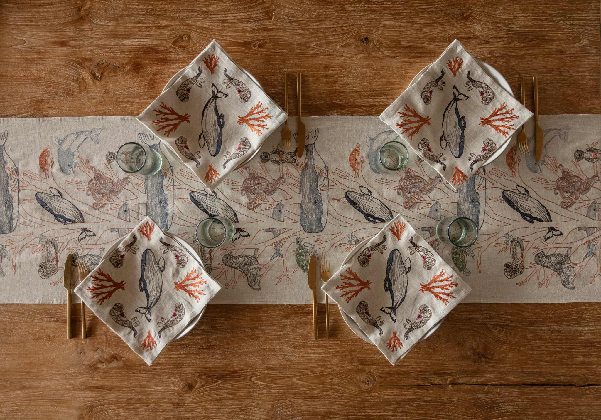 【一部予約販売】 Forest Coral Dinner Tusk & Coral – タスク & コーラル | Napkin テーブル用品