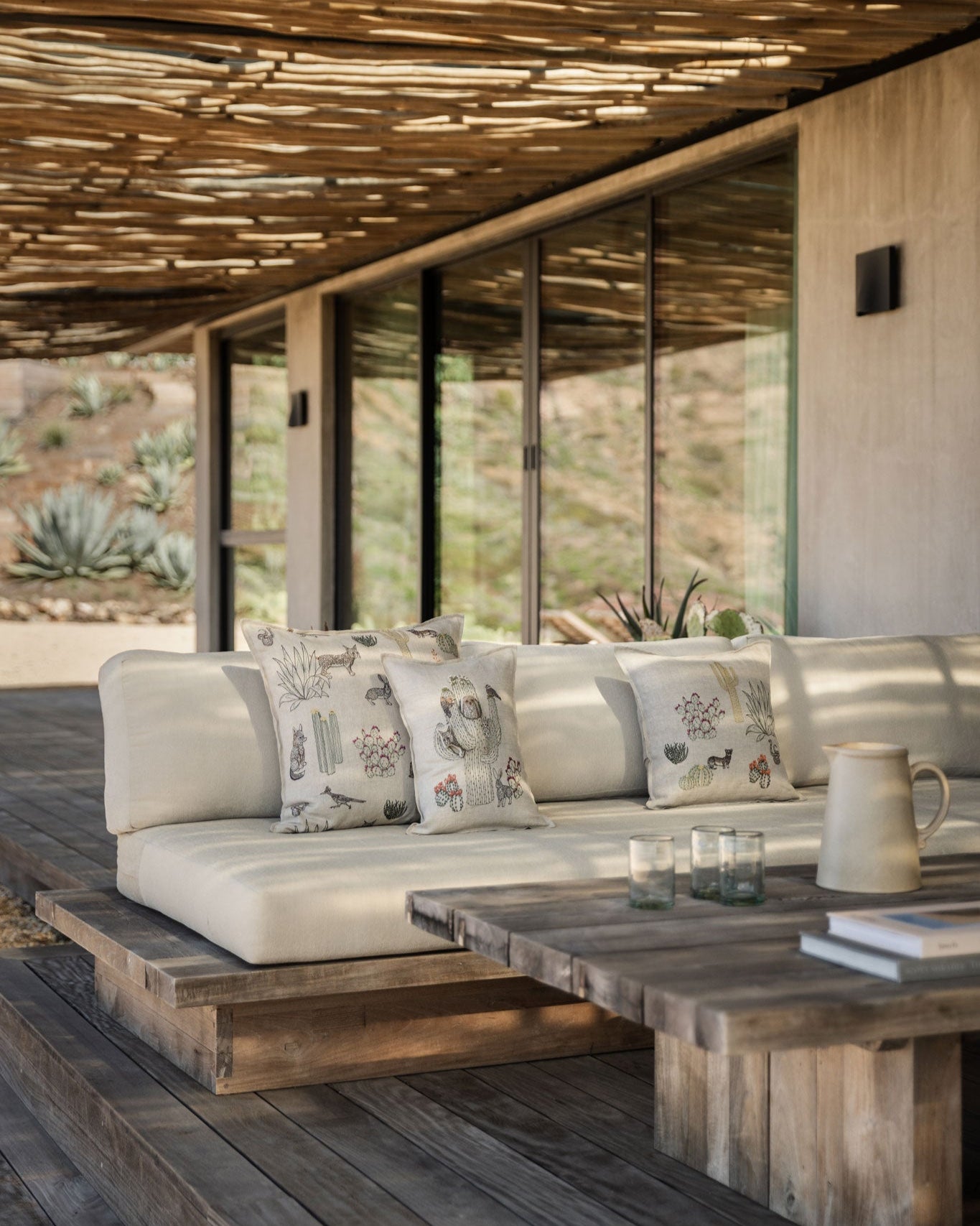 Saguaro Desert Friends Pillow | Coral & Tusk