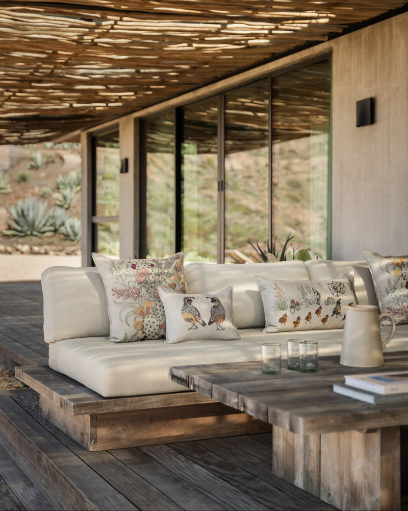 Desert Quail Crossing Pocket Pillow