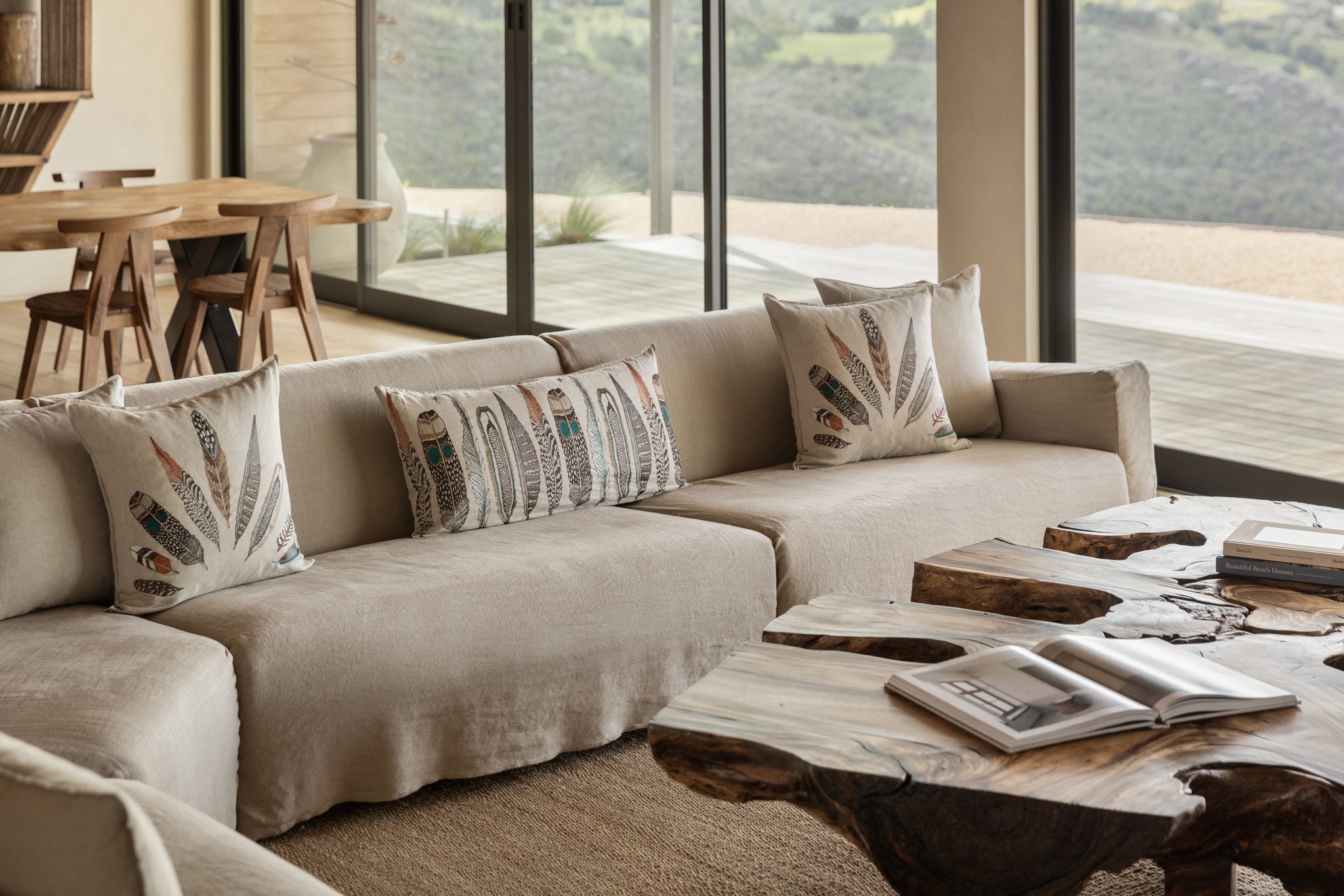 Plumes Fan Pillow | Coral & Tusk