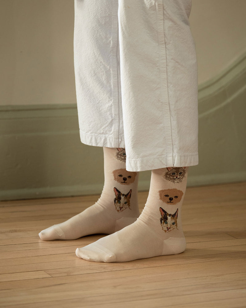 Coral & Tusk x Antipast Cats and Dogs Ivory Socks