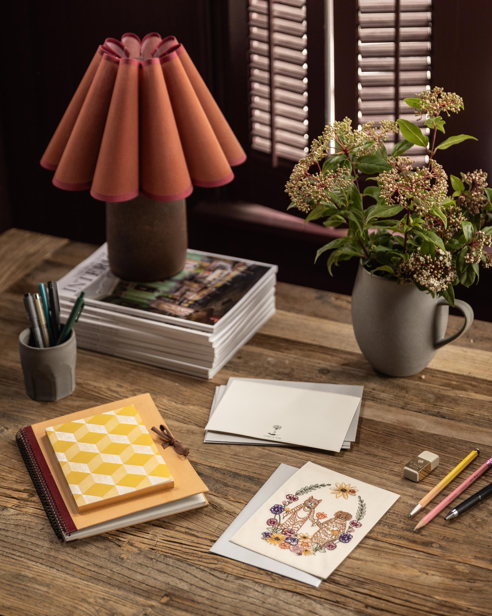 Cat and Dog Friends Garland Card