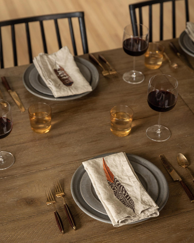 Pheasant Feather Dinner Napkin