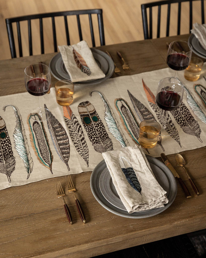 Blue Jay Feather Dinner Napkin