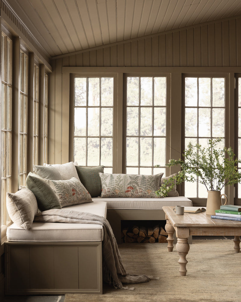 Mushrooms and Ferns Lumbar Pillow