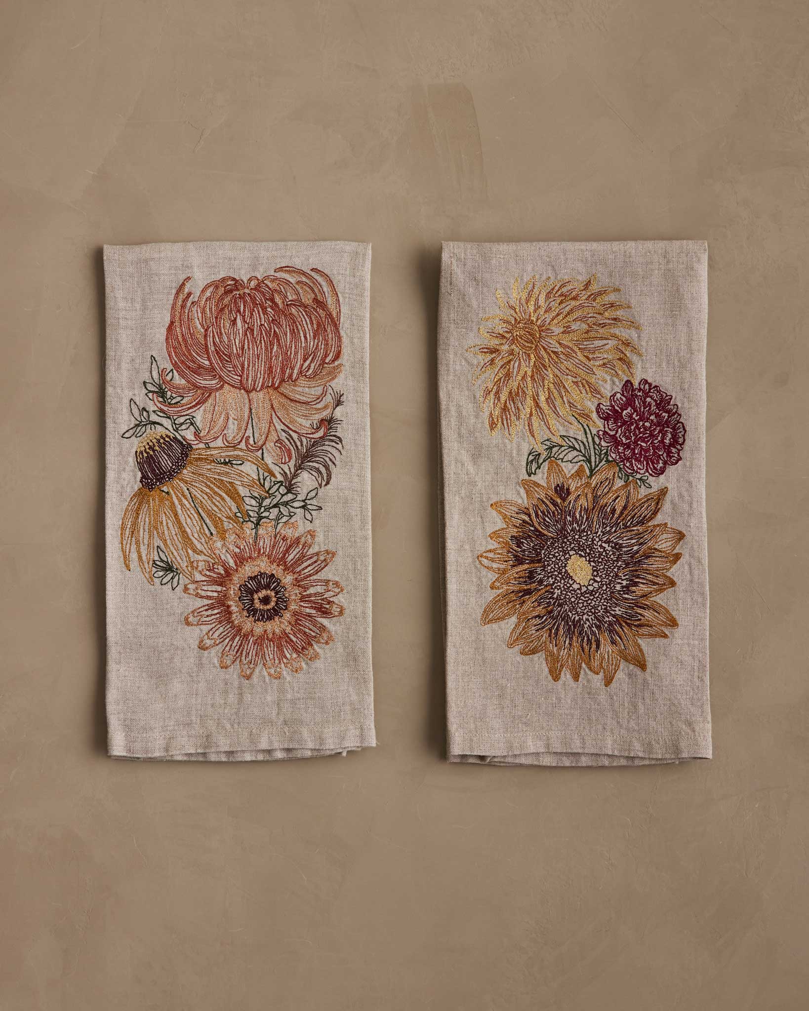 Autumn Blossoms Tea Towel Set