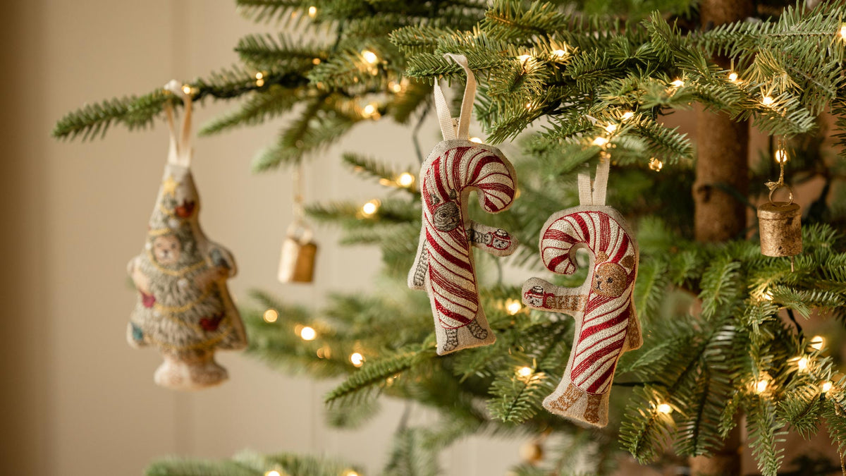 Candy Cane Cat Ornament
