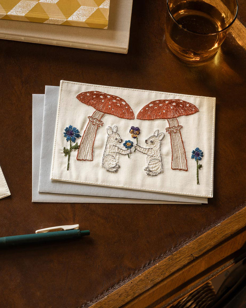Mushroom Bunny Friends Card