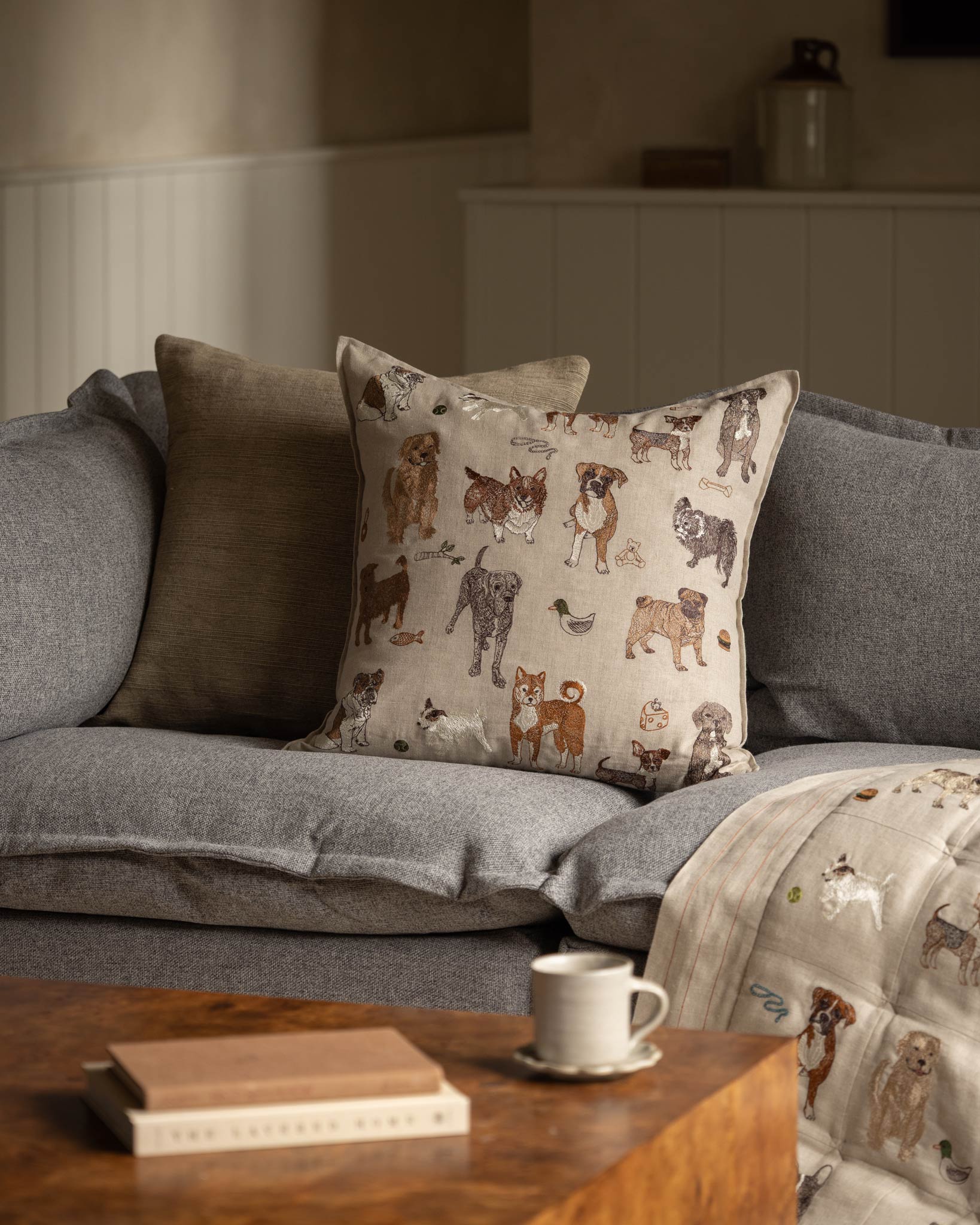 Dogs and Toys Pillow | Coral & Tusk