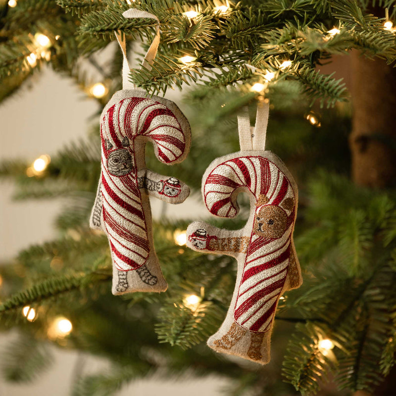 Candy Cane Cat Ornament