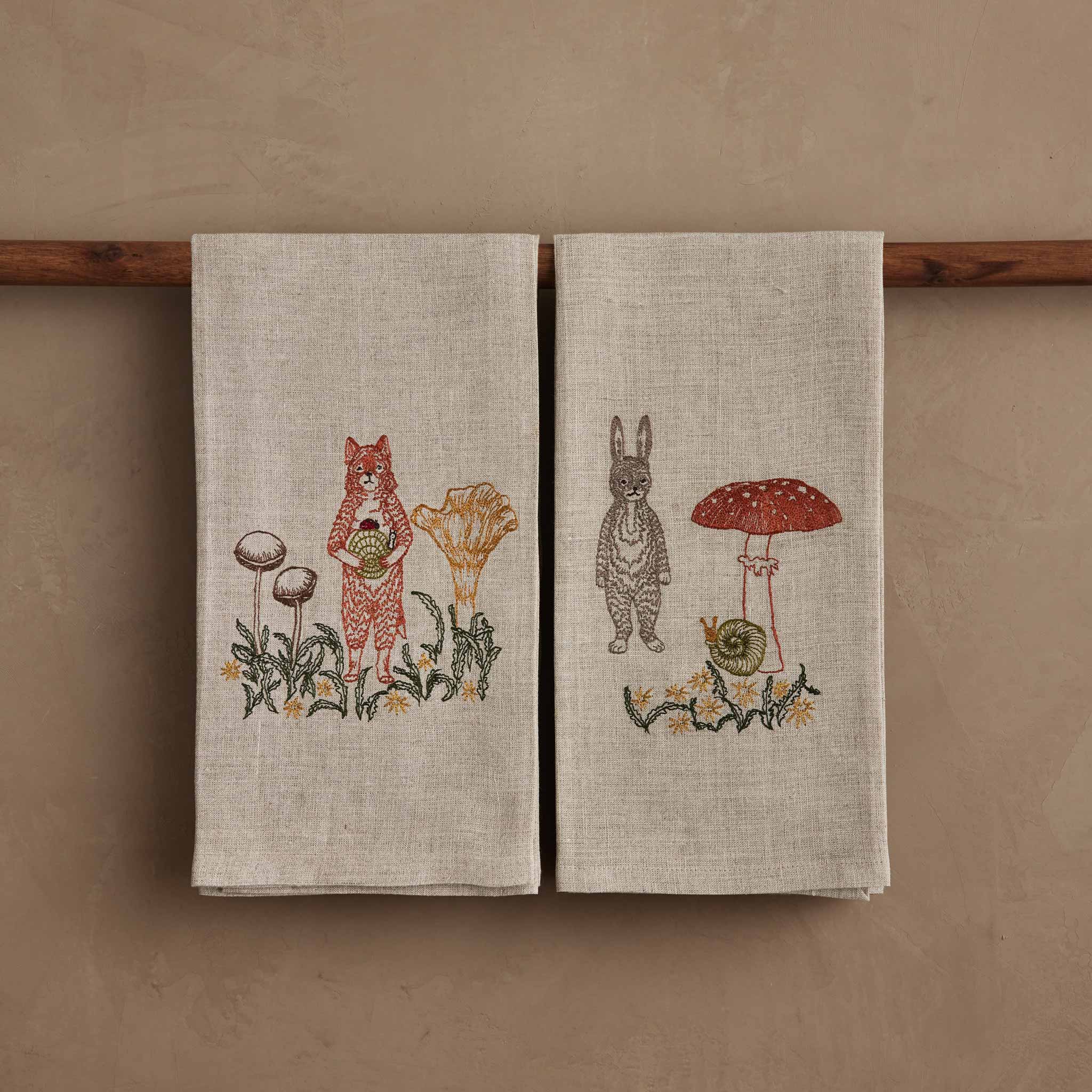 Mushrooms and Friends Tea Towel Set
