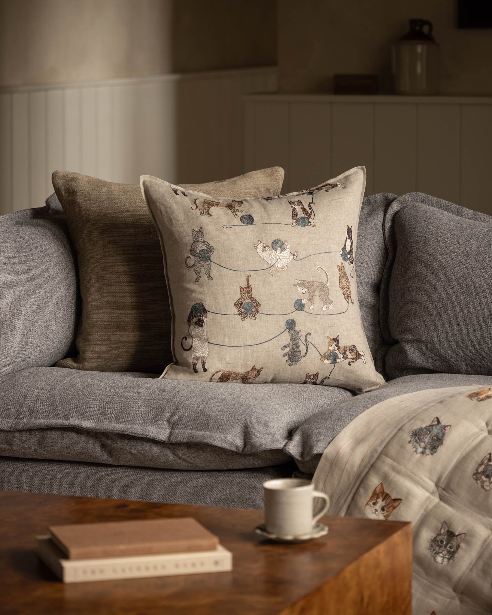 Playful Cats Pillow | Coral & Tusk