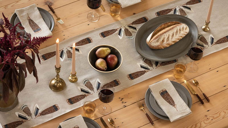 Turkey Feather Border Table Runner