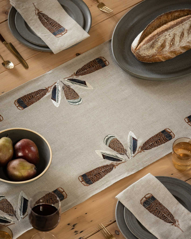 Turkey Feather Border Table Runner