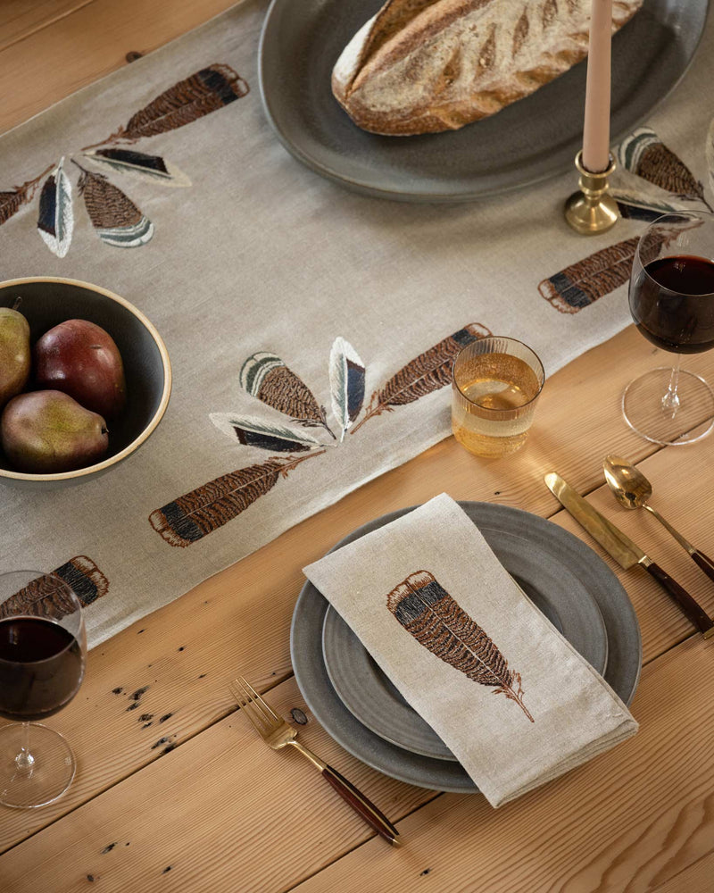 Turkey Feather Border Table Runner