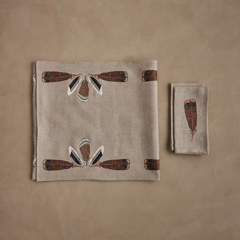 Turkey Feather Table Linens Set