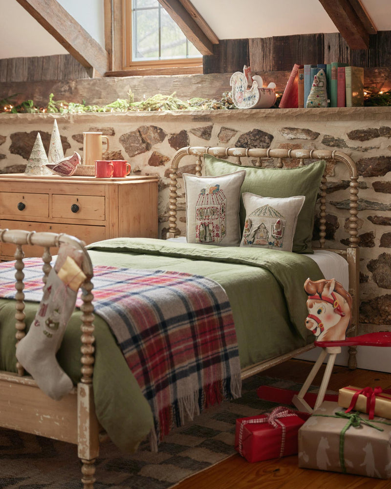 North Pole Toy Workshop Pocket Pillow