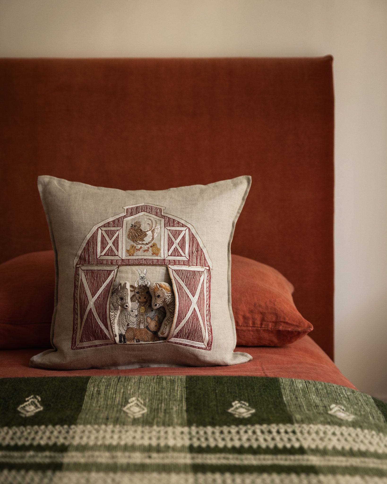 Red Barn Pocket Pillow