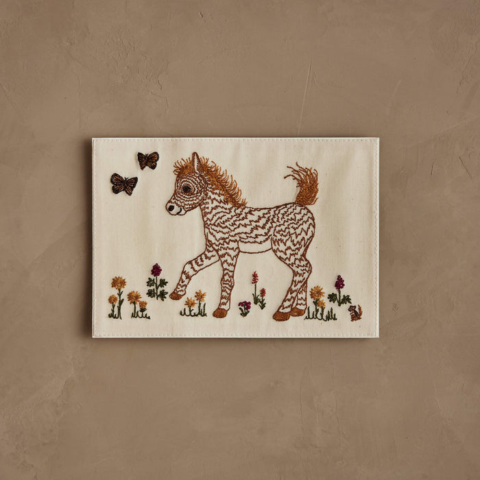 Prancing Pony embroidered card by Coral & Tusk