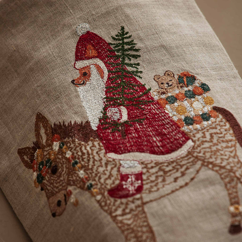 Santa on Donkey Large Stocking
