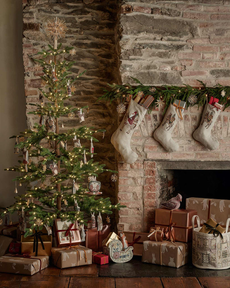 Santa on Donkey Large Stocking