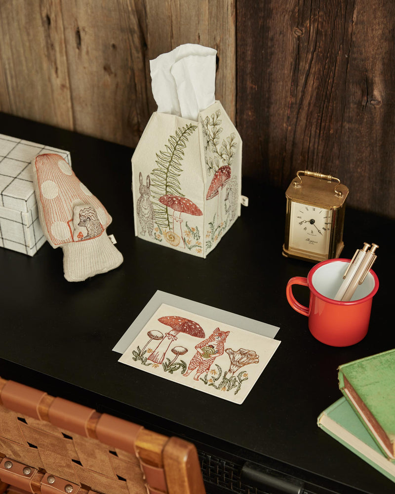 Fox with Mushrooms Card