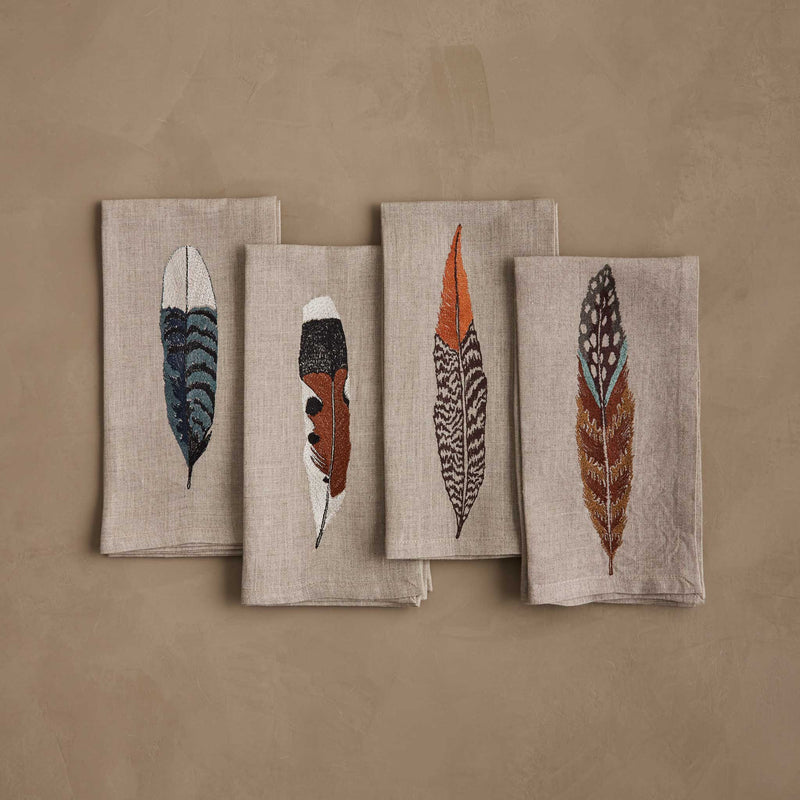 Feathers Dinner Napkin Set of 4