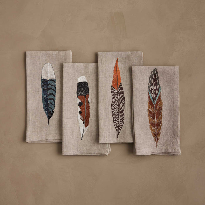 Feathers Dinner Napkin Set of 4