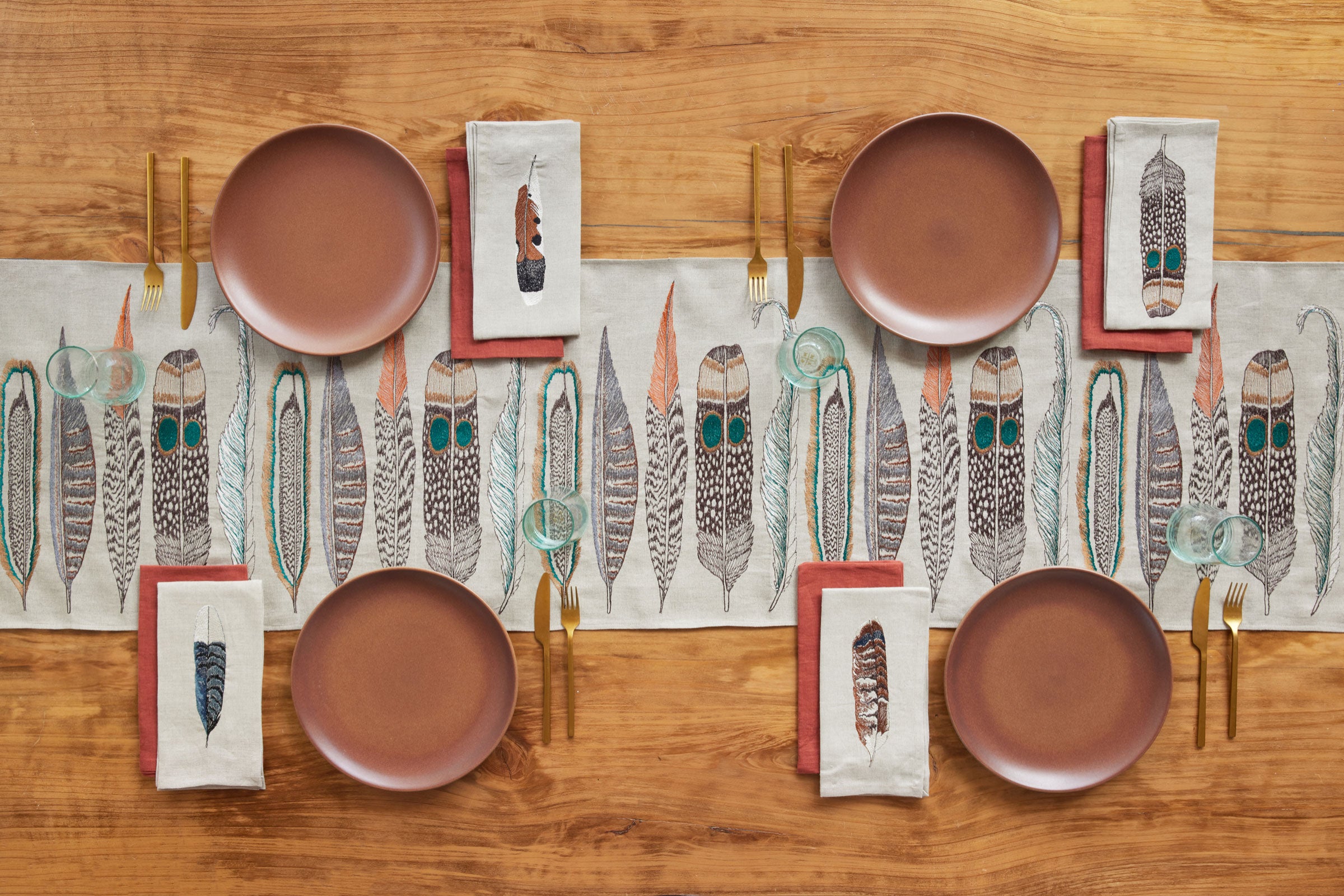 Blue Jay Feather Dinner Napkin