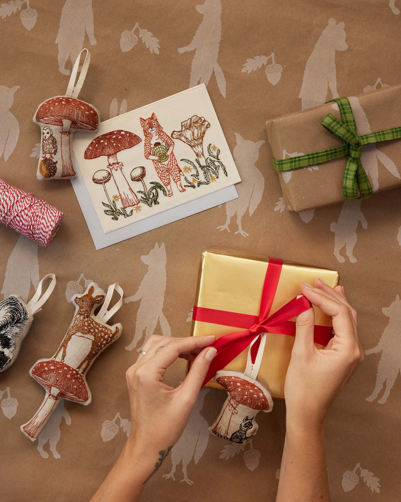 Deer with Mushroom Ornament