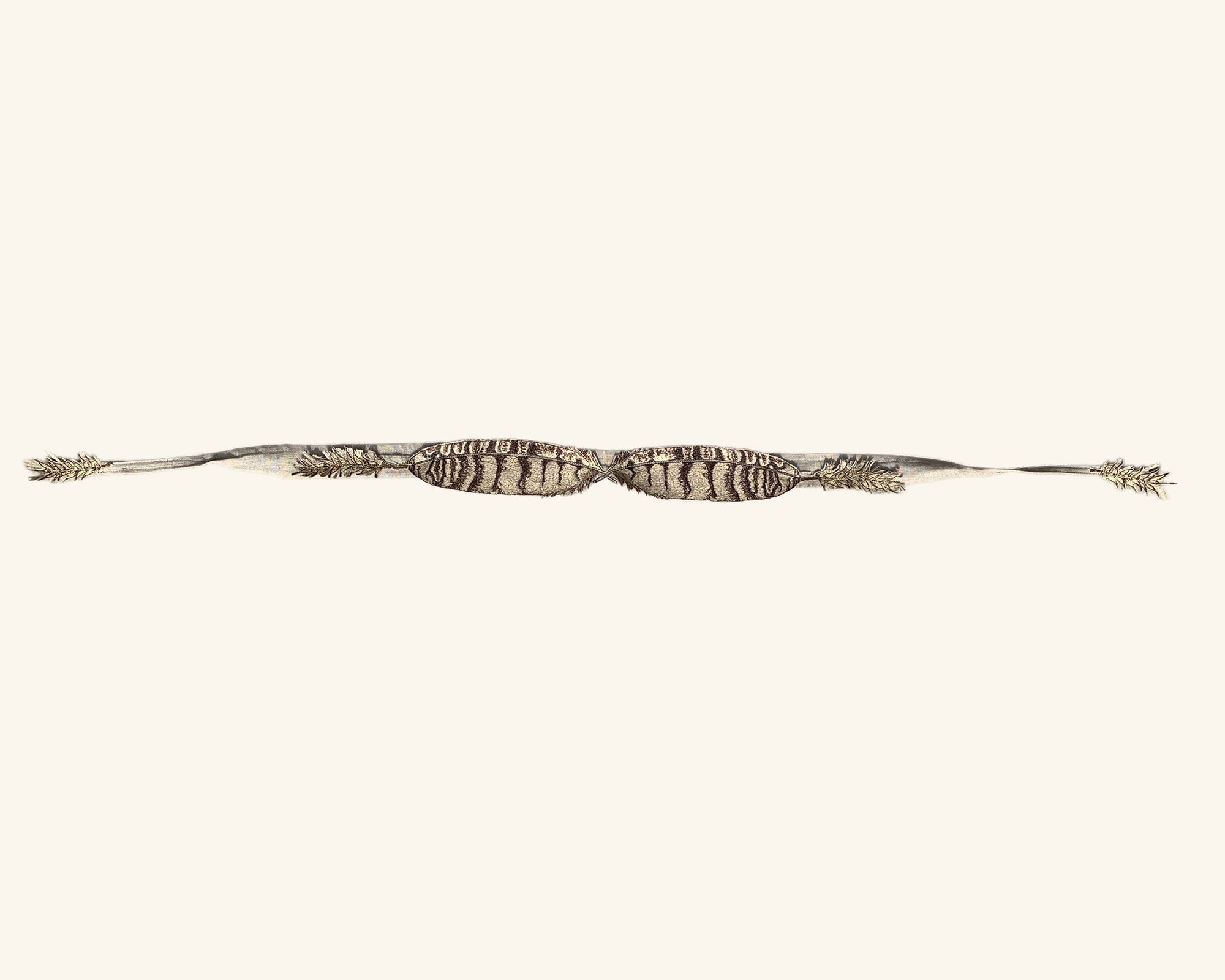 Seconds Sale Great Horned Owl Feather & Wheat Hat Band