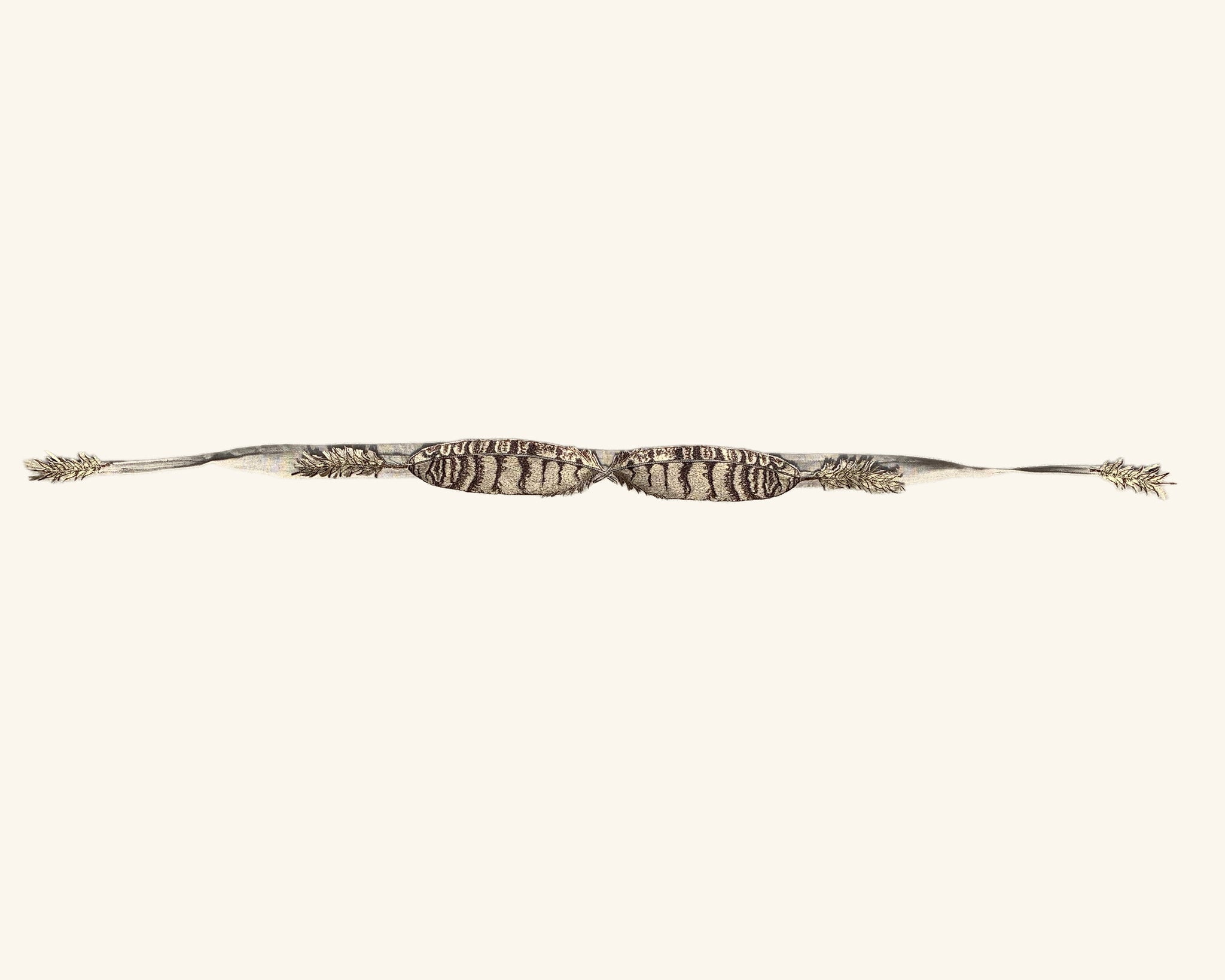 Seconds Sale Great Horned Owl Feather & Wheat Hat Band