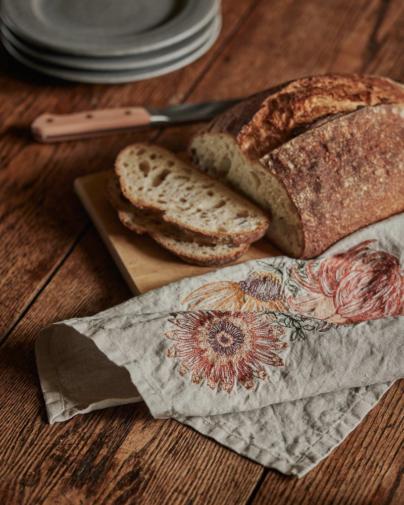 Autumn Mums Tea Towel