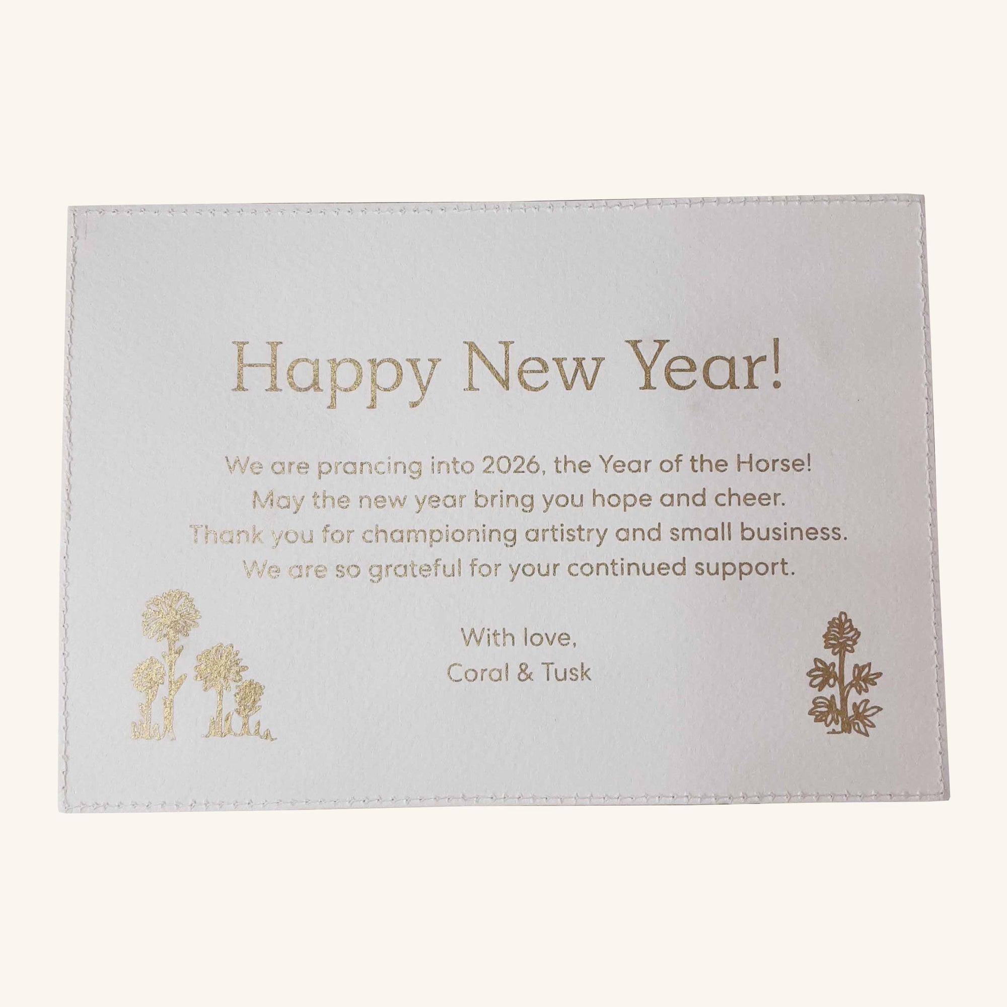 Seconds Sale Prancing Pony New Years Message Card #2 - PRINTED ON BACKSIDE