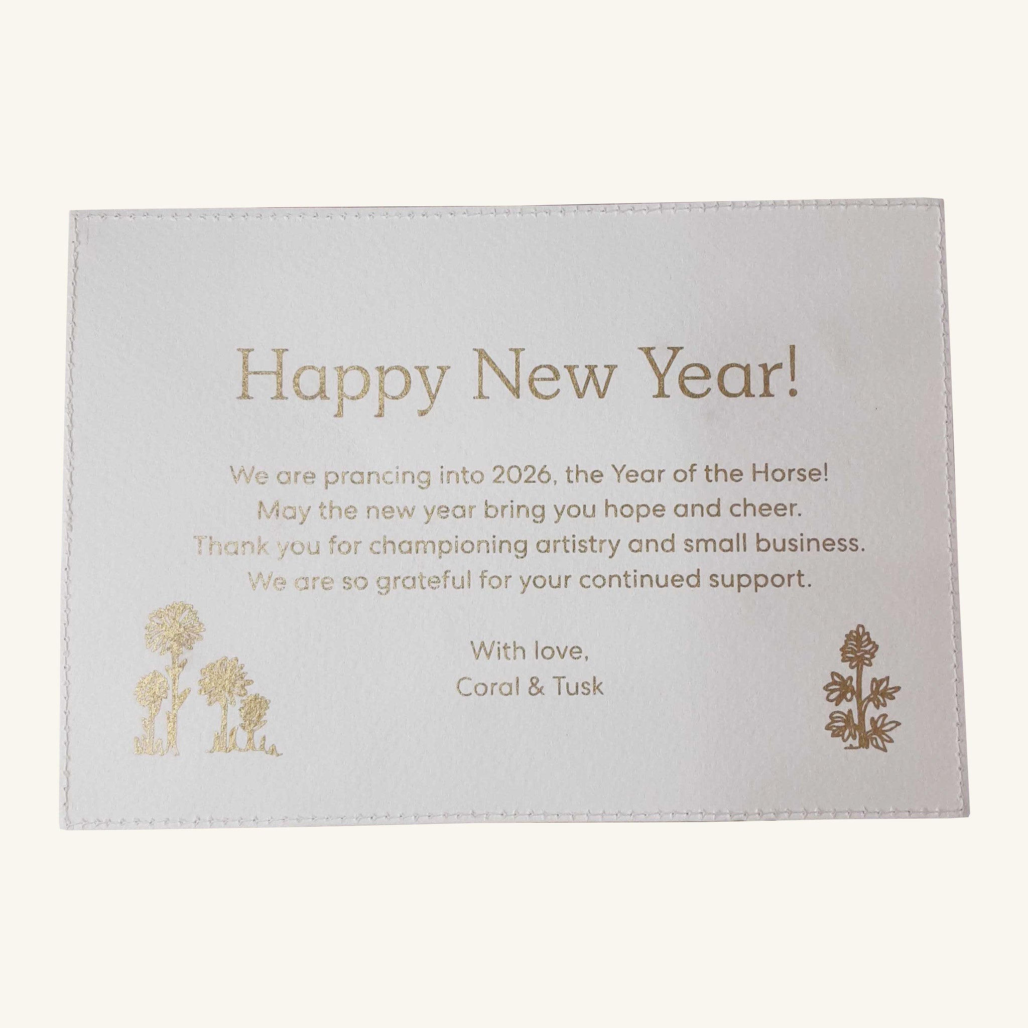 Seconds Sale Prancing Pony New Years Message Card #2 - PRINTED ON BACKSIDE