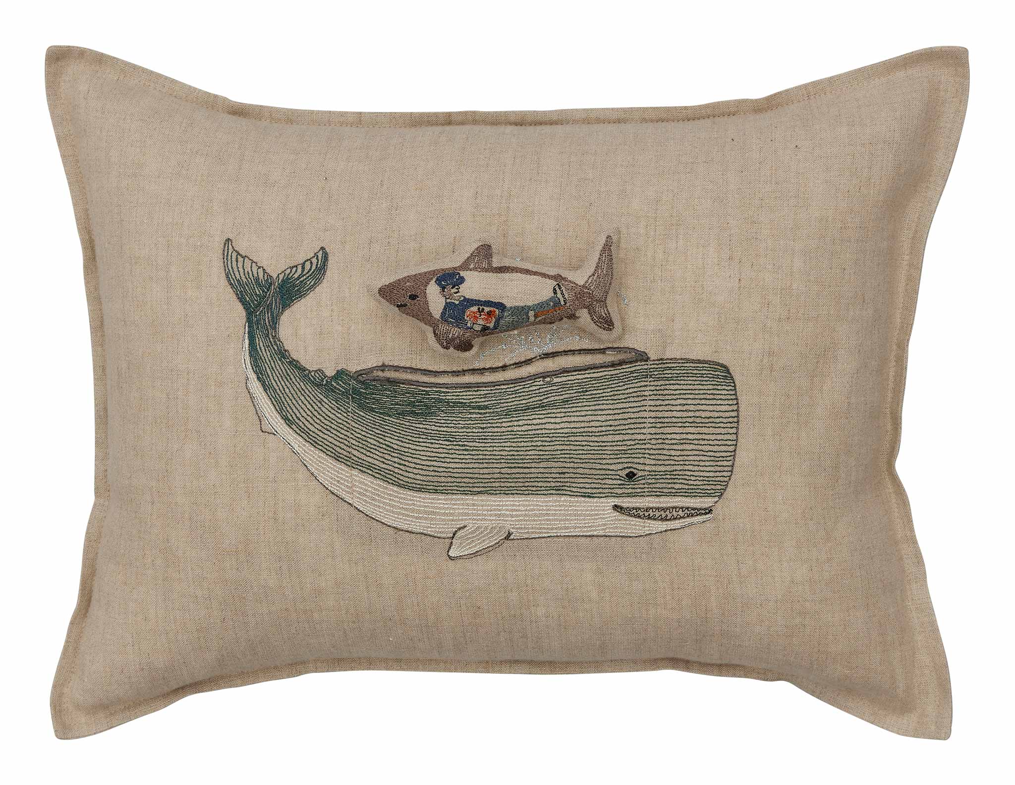 Whale Hook Pillow 8x12