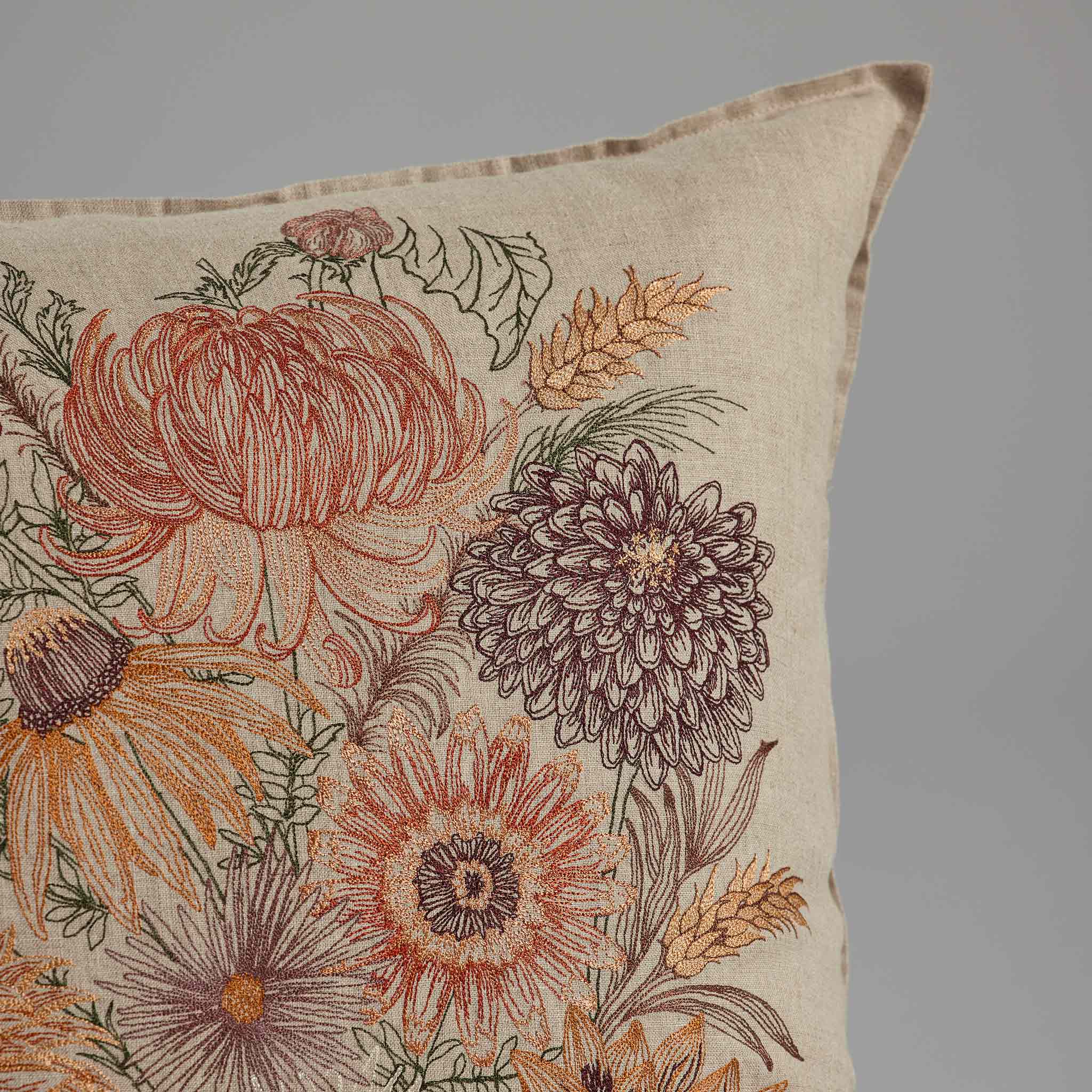 Autumn Blossoms Pillow Coral Tusk