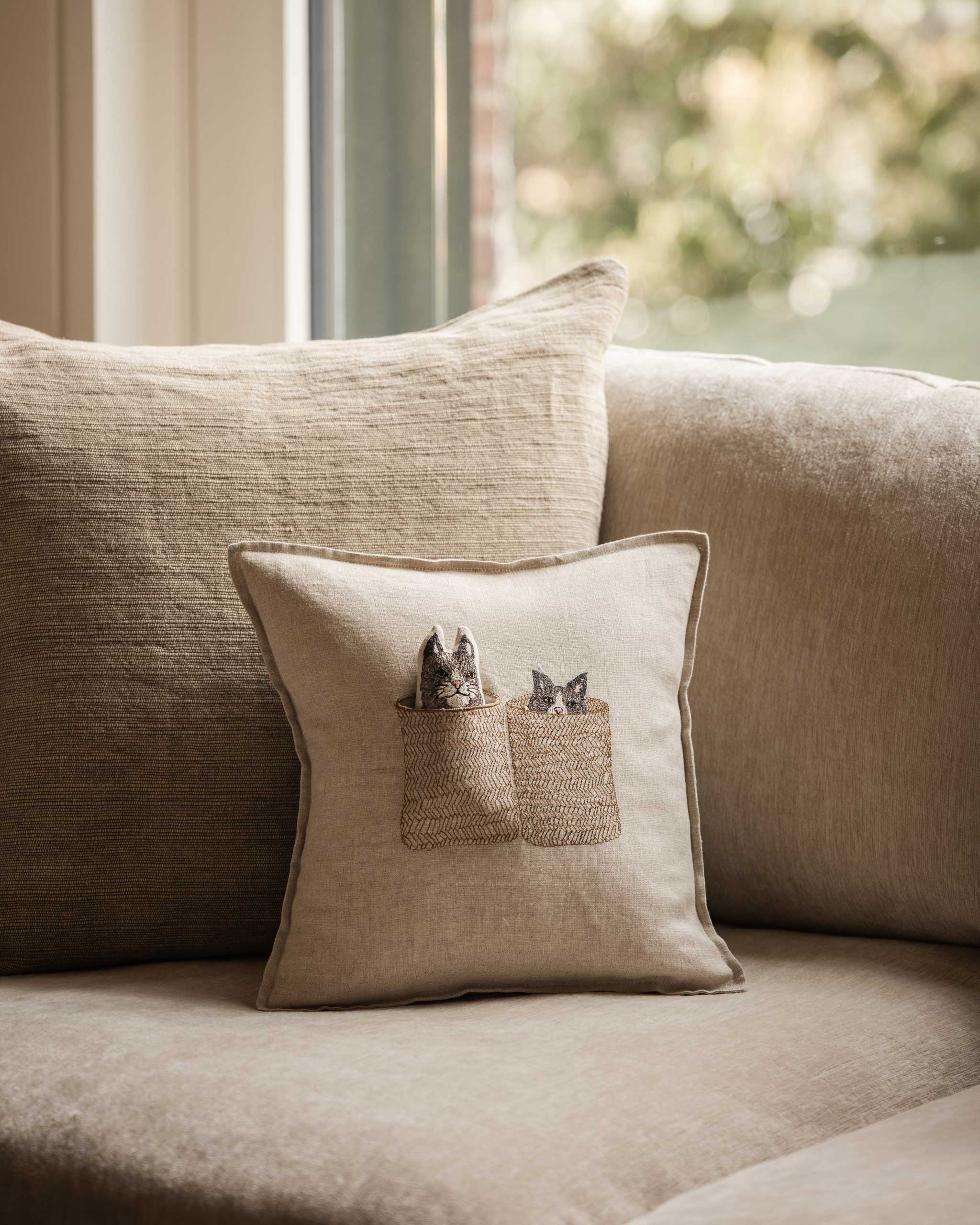 Basket Cats Pocket Pillow | Coral & Tusk
