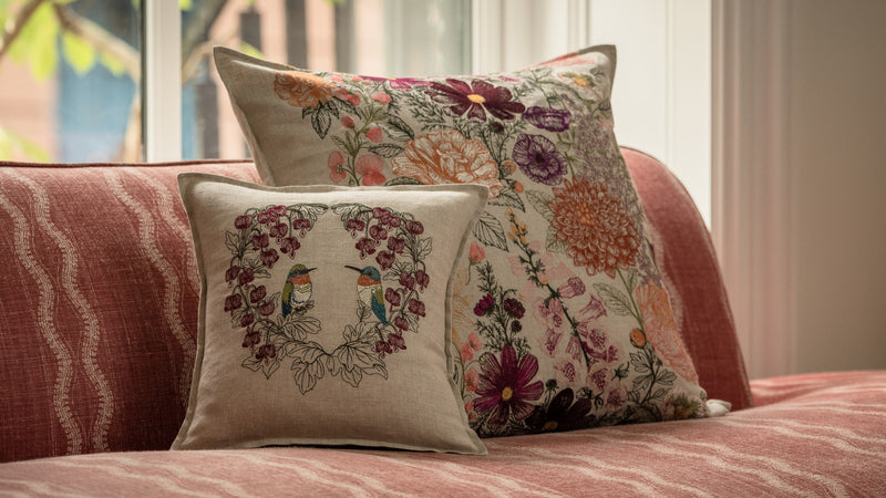 Hummingbird Hearts Pillow