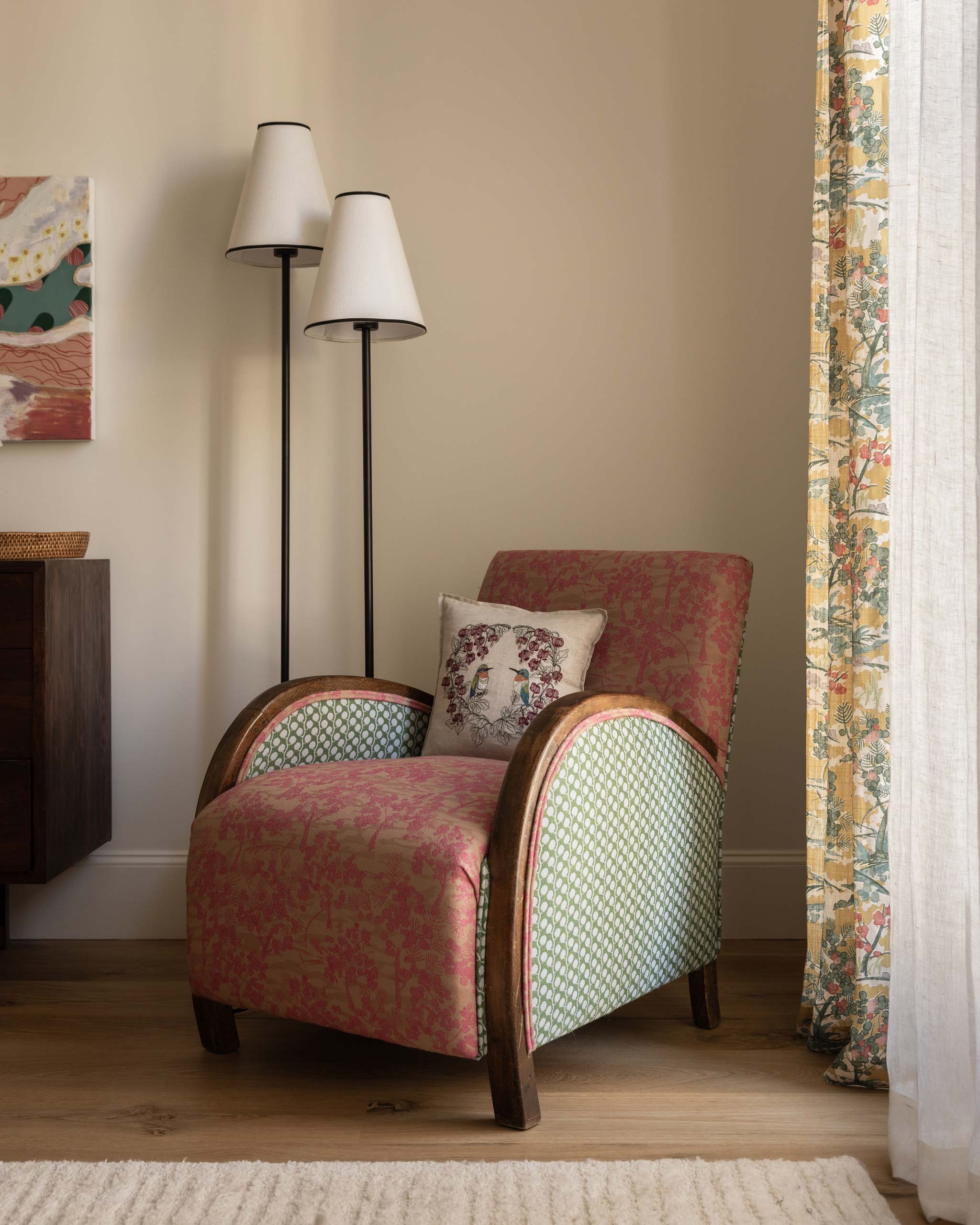 Hummingbird Hearts Pillow | Coral & Tusk